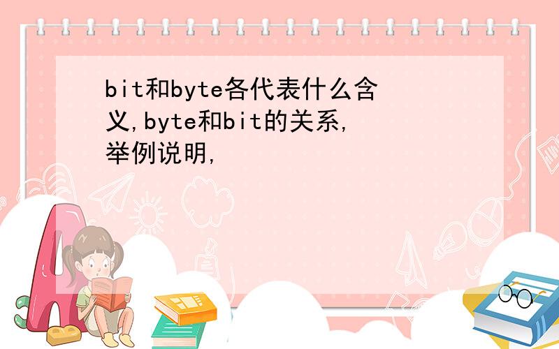 bit和byte各代表什么含义,byte和bit的关系,举例说明,