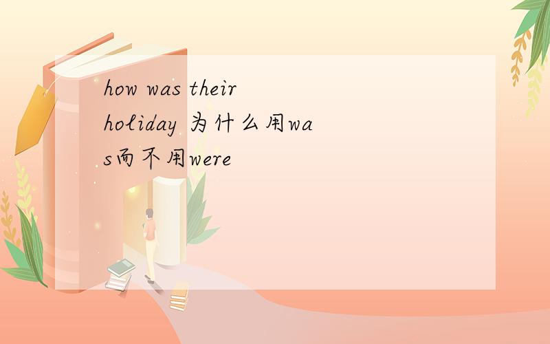 how was their holiday 为什么用was而不用were