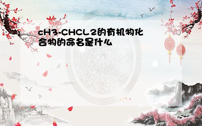 cH3-CHCL2的有机物化合物的命名是什么