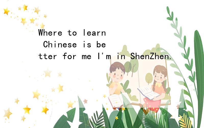 Where to learn Chinese is better for me I'm in ShenZhen.