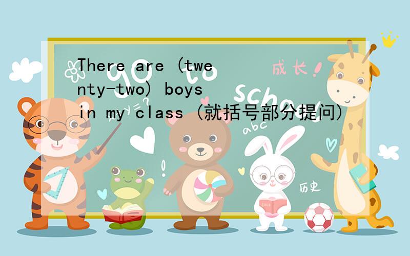 There are (twenty-two) boys in my class (就括号部分提问)