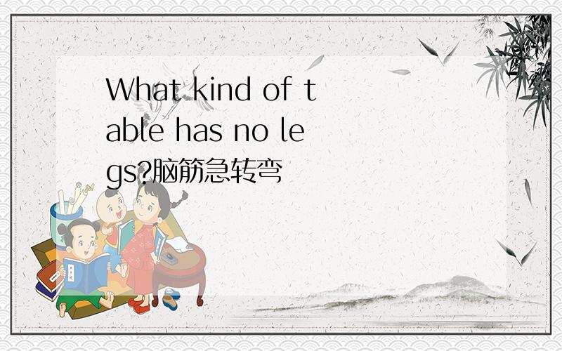 What kind of table has no legs?脑筋急转弯